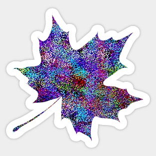 Glam Rainbow Metallic Autumn Leaf Sticker